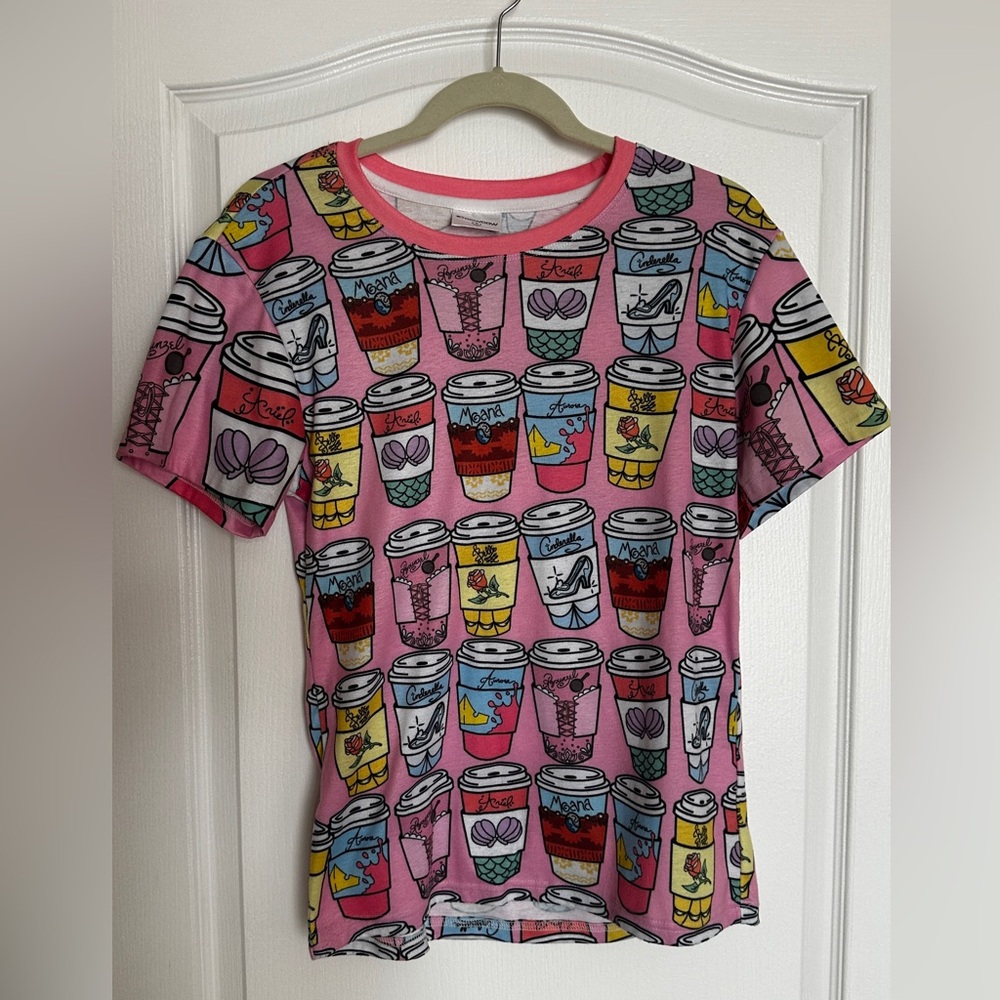 Disney Princess Coffee Cups T-Shirt - Small